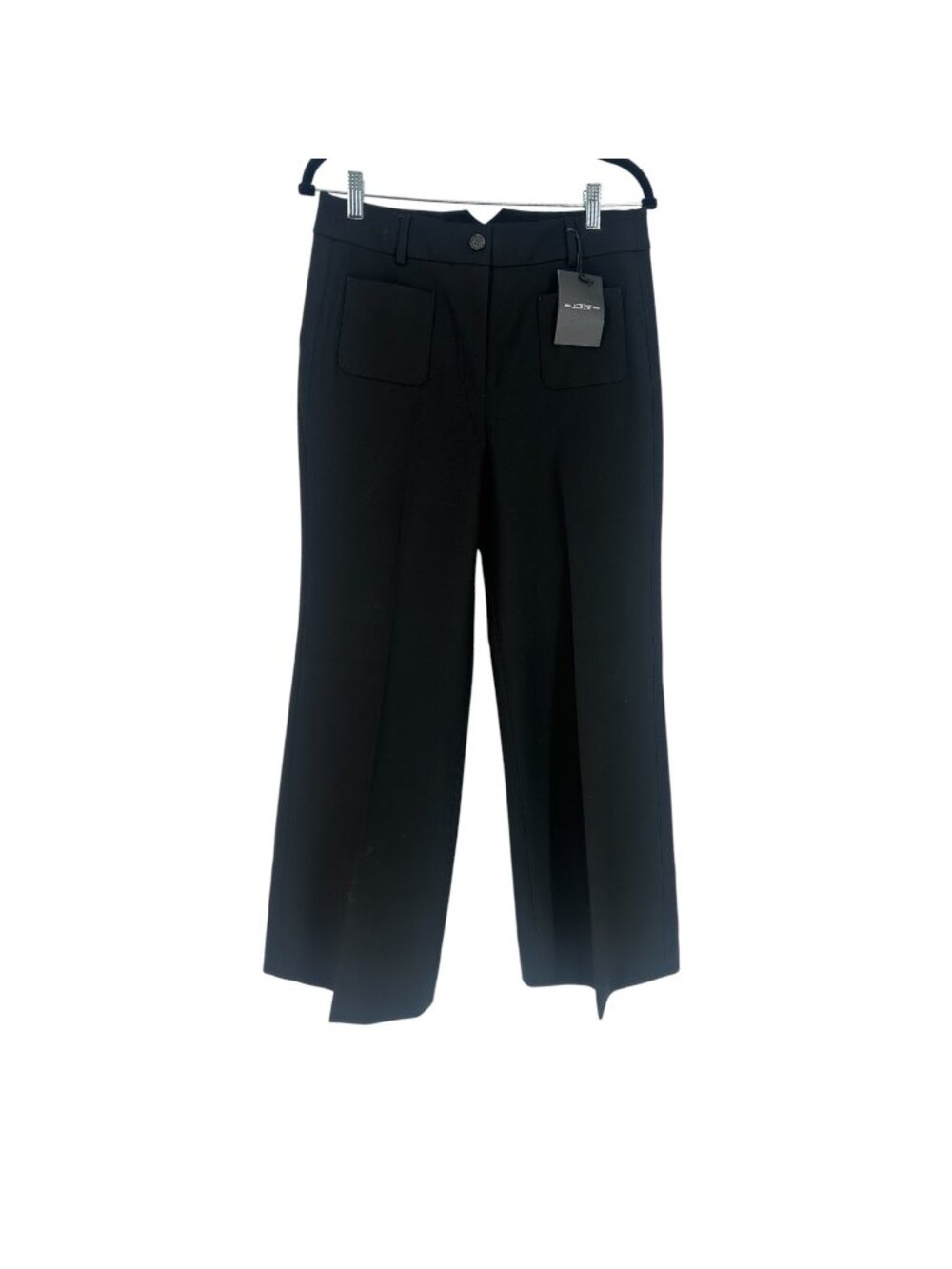 J Crew Carolina Wide Leg Trousers 8P Black High Rise Carreman Workwear Pants